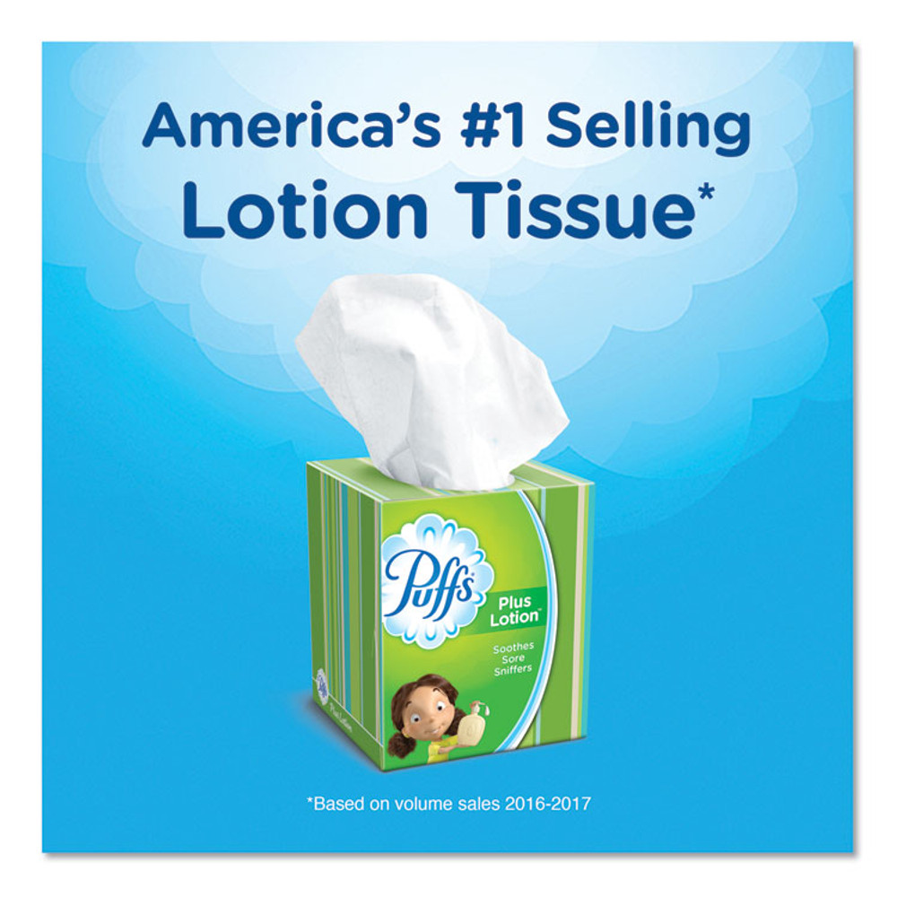 PROCTER & GAMBLE Puffs® 34899CT Plus Lotion Facial Tissue, 2-Ply, White, 56 Sheets/Box, 24 Boxes/Carton