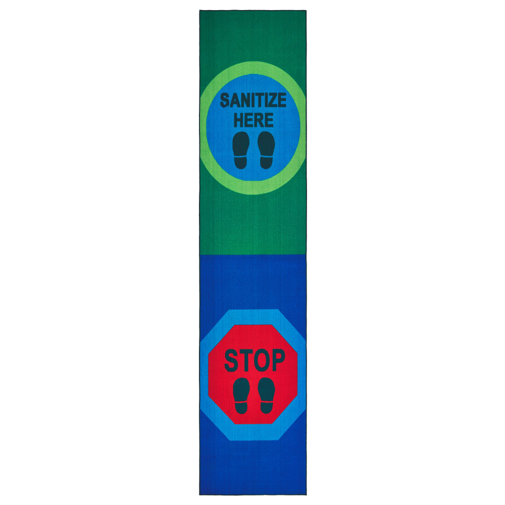 CARPETS FOR KIDS ETC. INC. Carpets For Kids 38.33  KID$Value Rugs Sanitize Here Activity Runner Rug, 3ft x 12ft , Blue