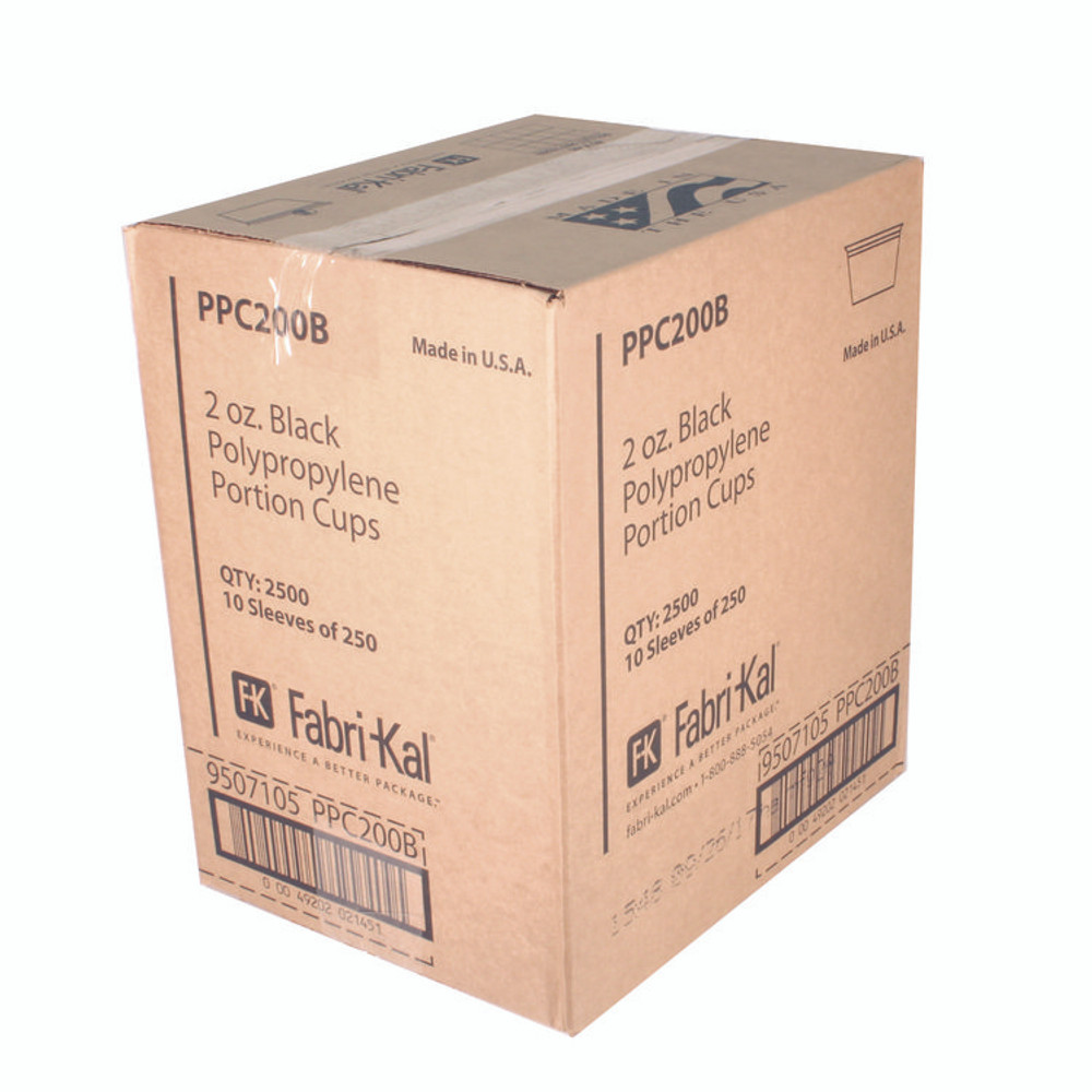 FABRI-KAL PPC200B Portion Cups, 2 oz, Black, 2,500/Carton