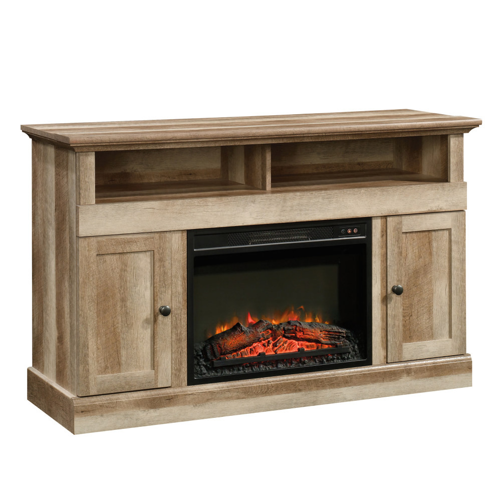 SAUDER WOODWORKING CO. 423001 Sauder Cannery Bridge Media Entertainment Fireplace Credenza, Lintel Oak