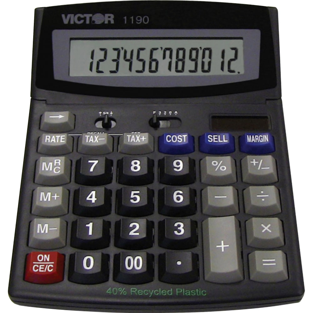 VICTOR TECHNOLOGY Victor 1190  1190 Desktop Display Calculator, Black