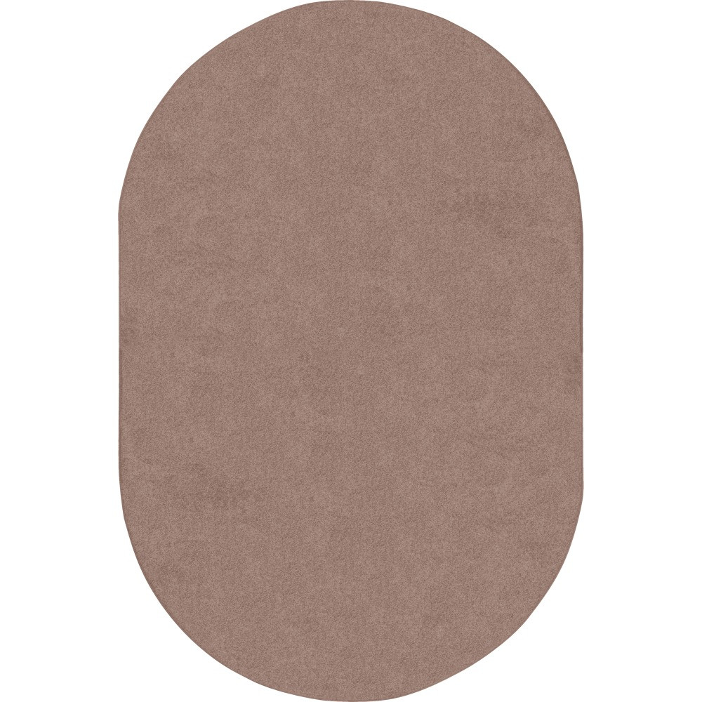 JOY CARPETS & CO. Joy Carpets 80SS-09  Kids Essentials Oval Area Rug, Endurance, 7-1/2ft x 12ft, Taupe