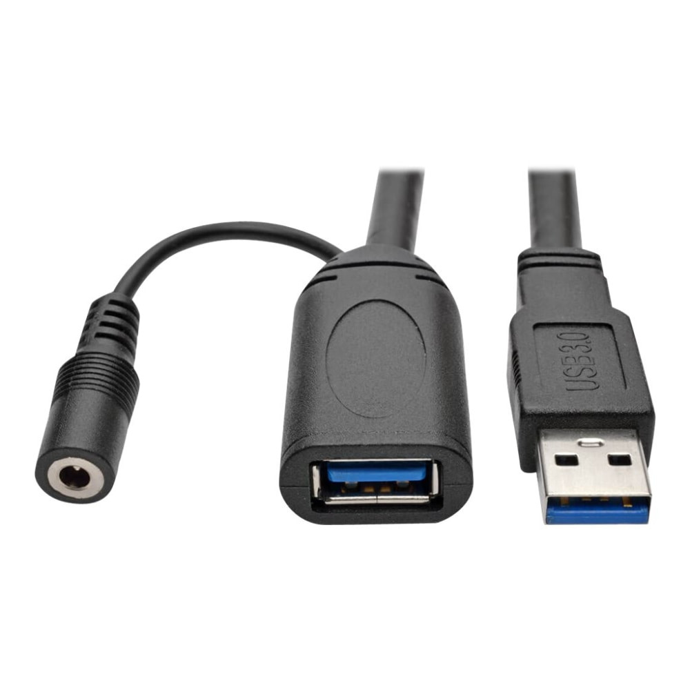 TRIPP LITE U330-20M Eaton Tripp Lite Series USB 3.0 SuperSpeed Active Extension Repeater Cable (USB-A M/F), 20M (65.61 ft.) - USB extension cable - USB Type A (M) to USB Type A, DC jack 3.5 x 1.35 mm (F) - USB 3.0 - 66 ft - active - black
