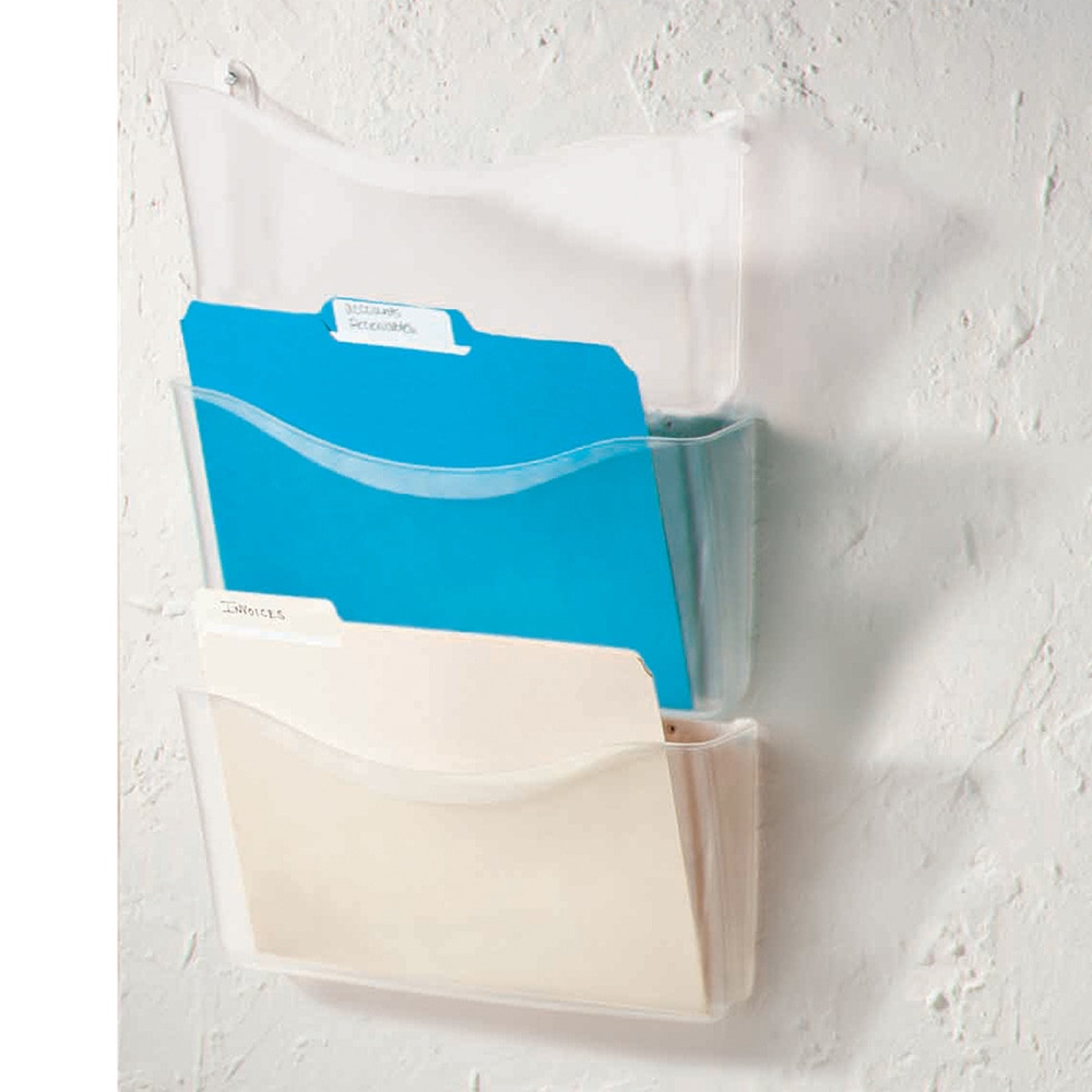 Durable polycarbonate material wonT crack or break!  Keeps frequently used files organized and accessible.  Mounts easily with only 2 screws (included).
