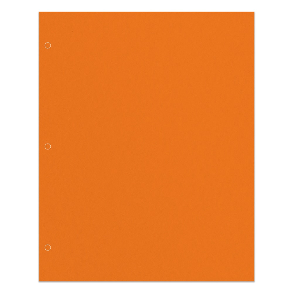 Keeping notes for each class neatly separated can help you find the right materials to study from when its test time. This Office Depot school-grade folder has a dual-pocket design that makes it easy to find the right information when you need it.  Made of sturdy paper that can withstand regular handling.  Letter-size (8 1/2in x 11in) folder with 2 pockets provides space for up to 100 sheets of letter-size paper.  3 hole punch to fit any 3 ring binder for maximum efficiency.  Orange, school-grade folder offers style and storage.