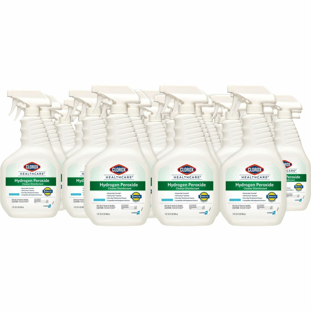 THE CLOROX COMPANY Clorox Healthcare 30828BD  Hydrogen Peroxide Cleaner Disinfectant Spray - Liquid - 32 fl oz (1 quart) - 216 / Bundle - Clear