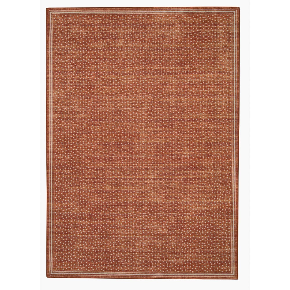 LINON HOME DECOR PRODUCTS, INC Linon OD5077  Washable Outdoor Area Rug, Seiger, 2ft x 3ft, Orange/Ivory