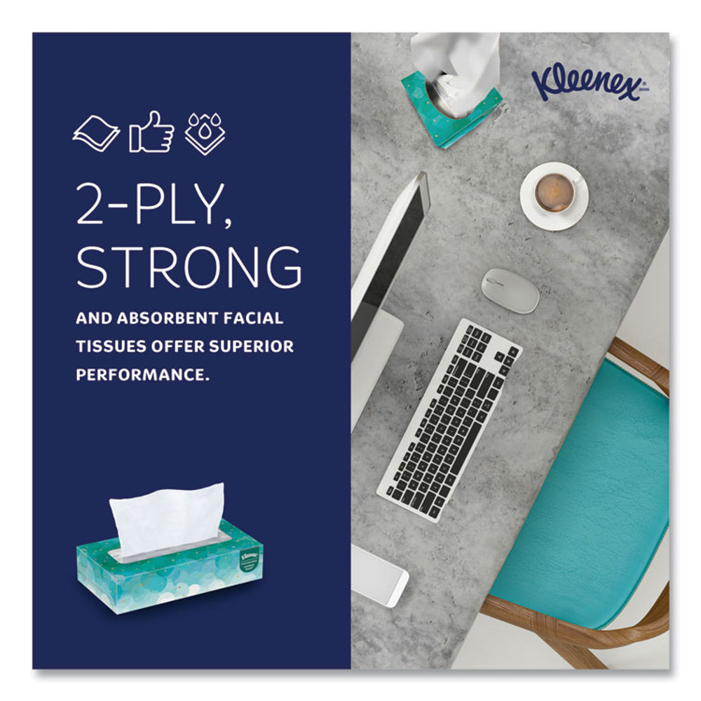 KIMBERLY CLARK Kleenex® 21400BX White Facial Tissue for Business, 2-Ply, White, Pop-Up Box, 100 Sheets/Box