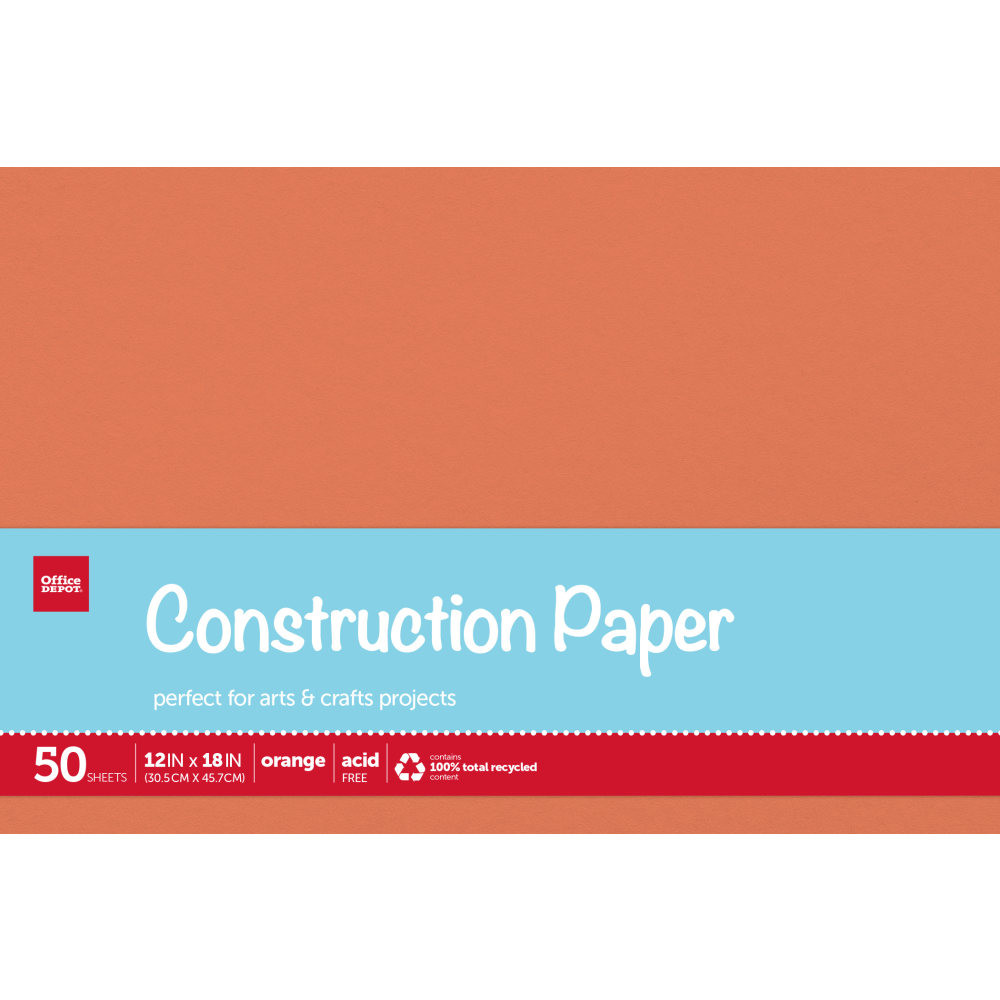 Start your next project in style with Office Depot Brand construction paper. Each sheet is fade-resistant to help your projects withstand years on display.  Ideal for a variety of arts and crafts projects.  Acid-free to help prevent yellowing.  Fade-resistant for long-lasting, vivid color.  Contains Recycled Content - See Specs for Details.