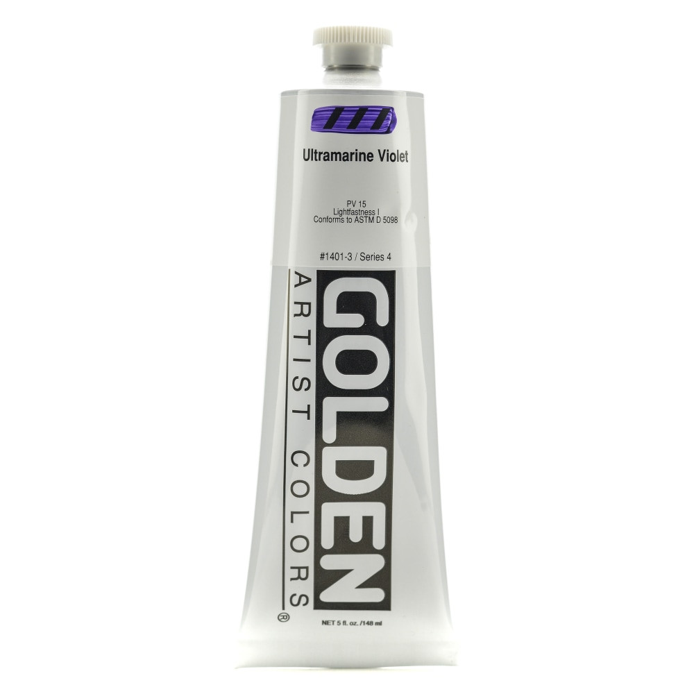 GOLDEN ARTIST COLORS, INC. 1401-3 Golden Heavy Body Acrylic Paint, 5 Oz, Ultramarine Violet GOLDEN ARTIST COLORS, INC. 1401-3 Golden Heavy Body Acrylic Paint, 5 Oz, Ultramarine Violet