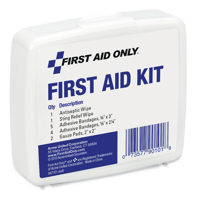 FIRST AID ONLY, INC. PhysiciansCare® by 90101 First Aid On the Go Kit, Mini, 13 Pieces, Plastic Case