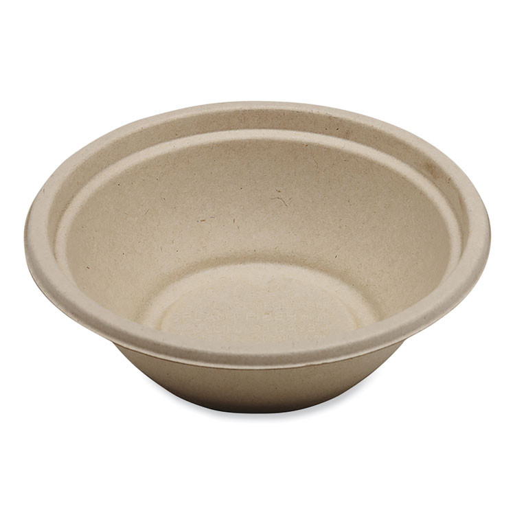 WORLD CENTRIC BOSCU24LFP Fiber Bowls, 24 oz, 7.4 x 7.4 x 2.3, Natural, Paper, 500/Carton