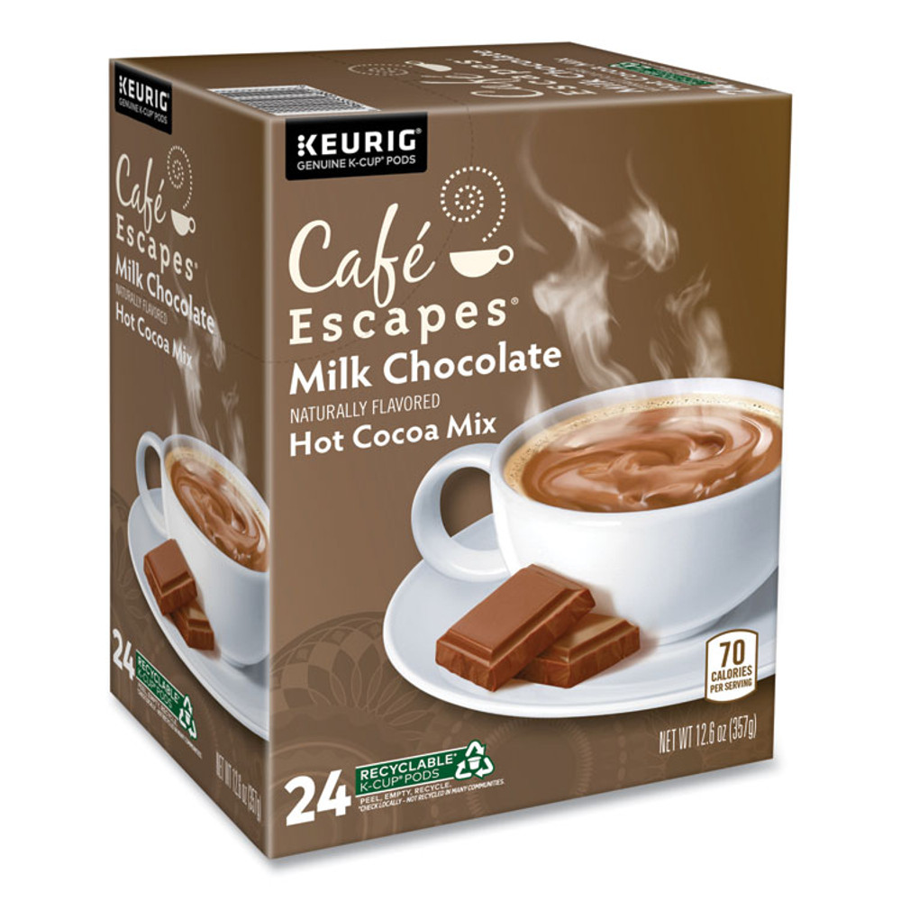 KEURIG DR PEPPER Café Escapes® 6801 Cafe Escapes Milk Chocolate Hot Cocoa K-Cups, 24/Box