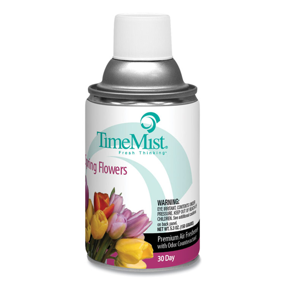 ZEP INC. TimeMist® 1042712 Premium Metered Air Freshener Refill, Spring Flowers, 5.3 oz Aerosol Spray, 12/Carton