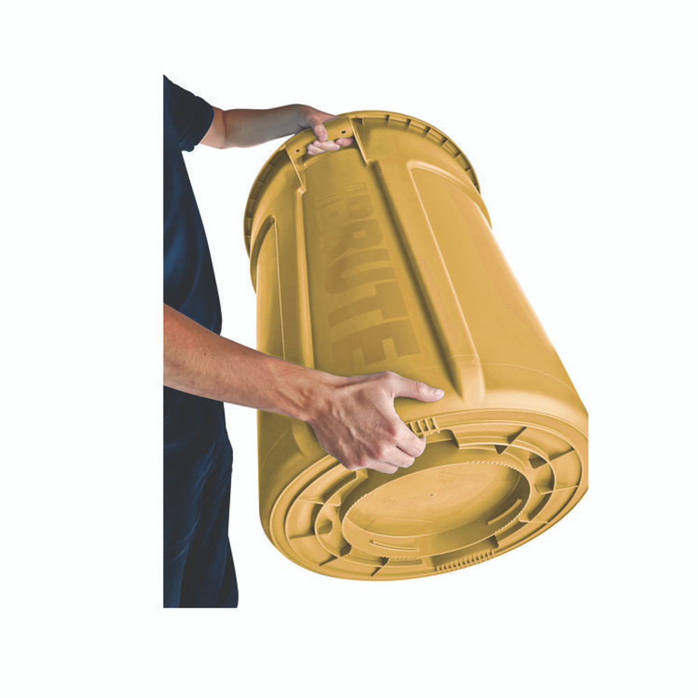 RUBBERMAID COMMERCIAL PROD. 2643-60 YEL Vented Round Brute Container, 44 gal, Plastic, Yellow