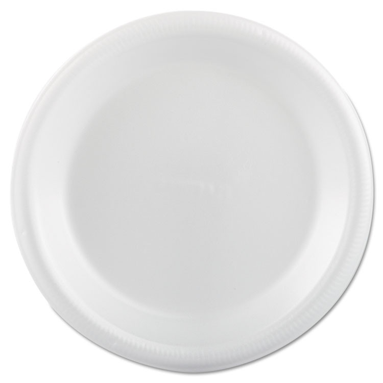 PLASTIFAR SA 12003 Foam Dinnerware, Plate, 9", White, 25/Pack, 20 Packs/Carton