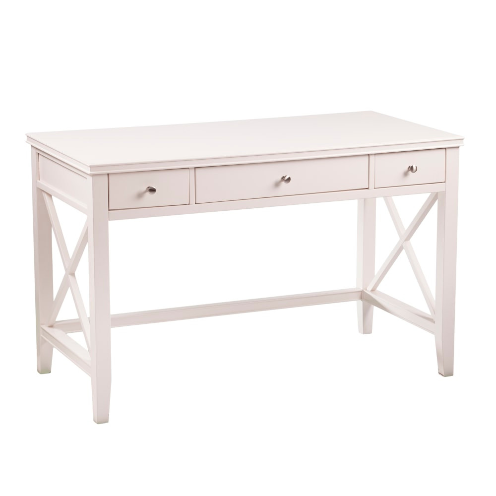 SOUTHERN ENTERPRISES, INC. SEI Furniture HO2541  Larksmill 3-Drawer 48inW Writing Desk, White