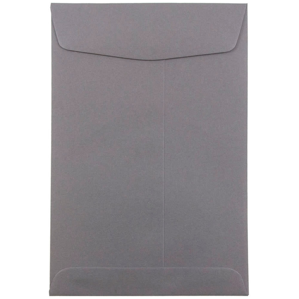 JAM PAPER AND ENVELOPE JAM Paper 51285796B  Open-End 6in x 9in Catalog Envelopes, Gummed Closure Dark Gray, Pack Of 10