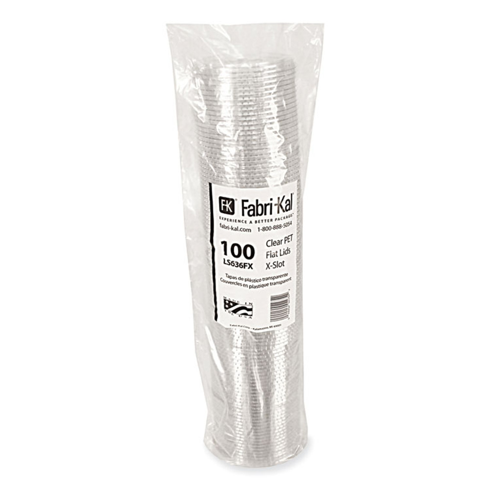 FABRI-KAL LS636FX Greenware Cold Drink Lids, X-Slot, Fits 12 oz to 20 oz Cold Cup, Plastic, Clear, 1,000/Carton