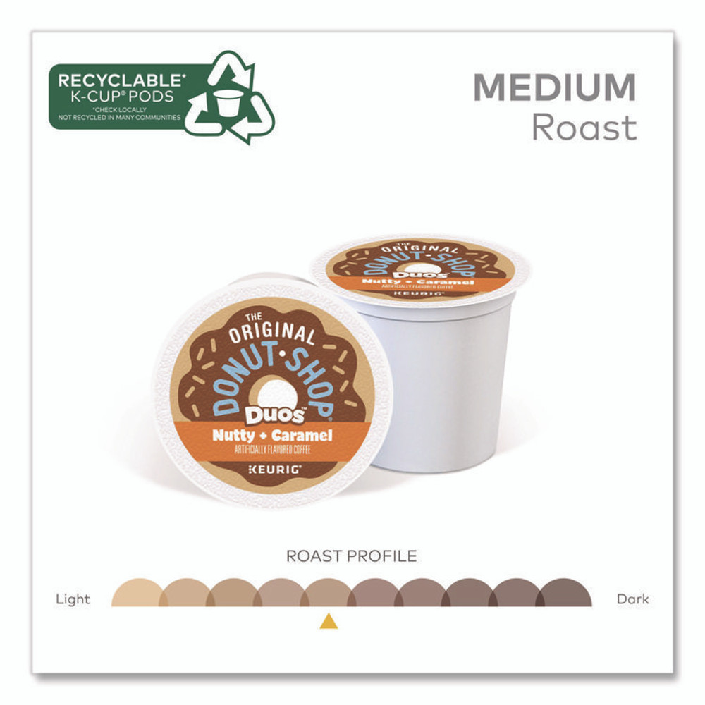 KEURIG DR PEPPER The Original Donut Shop® 7476 Nutty Plus Caramel K-Cup, 0.34 oz, 24/Box