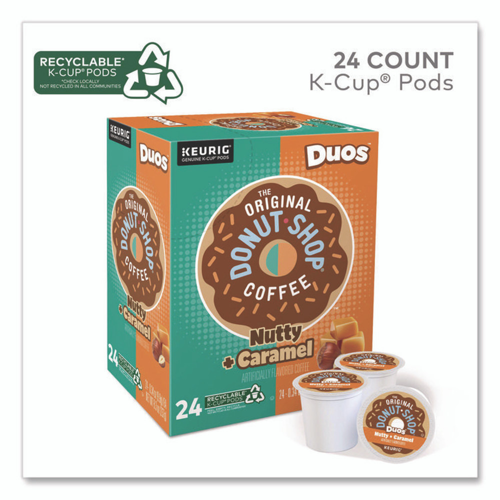KEURIG DR PEPPER The Original Donut Shop® 7476 Nutty Plus Caramel K-Cup, 0.34 oz, 24/Box