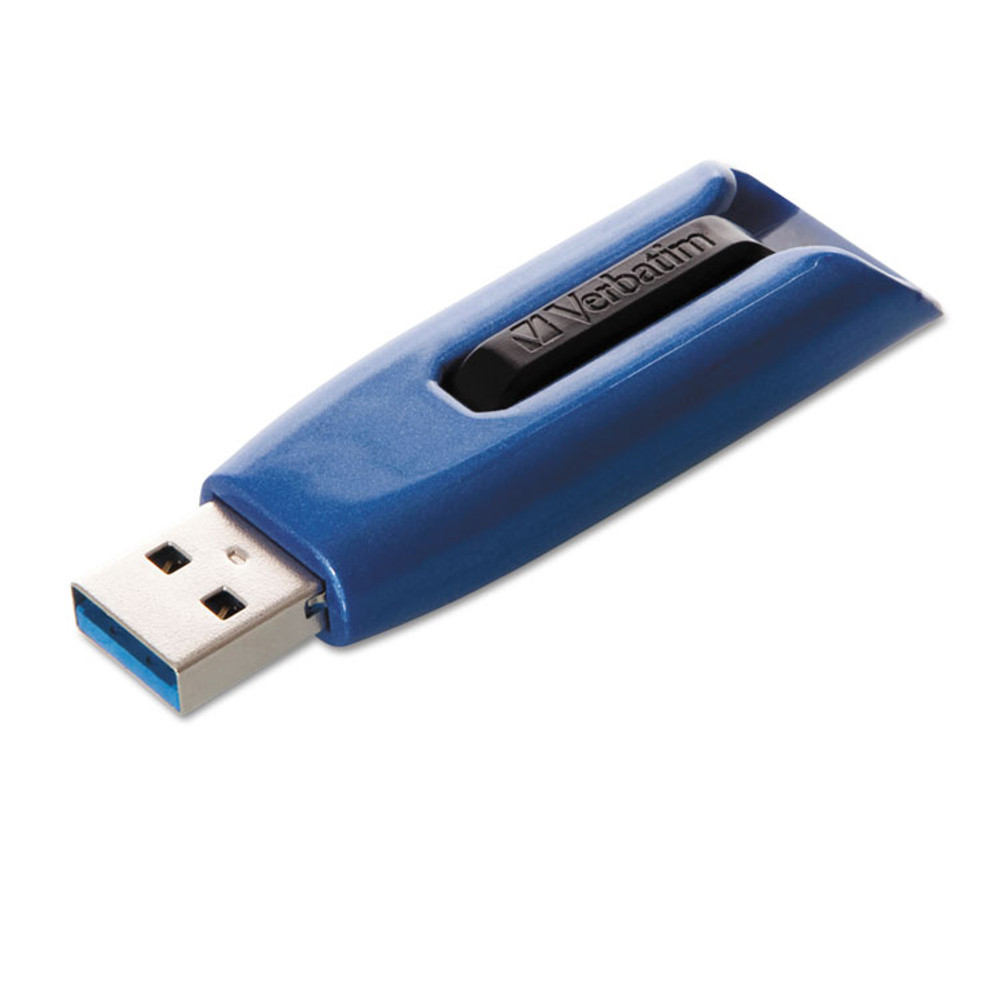 VERBATIM CORPORATION 49808 V3 Max USB 3.0 Flash Drive, 128 GB, Blue