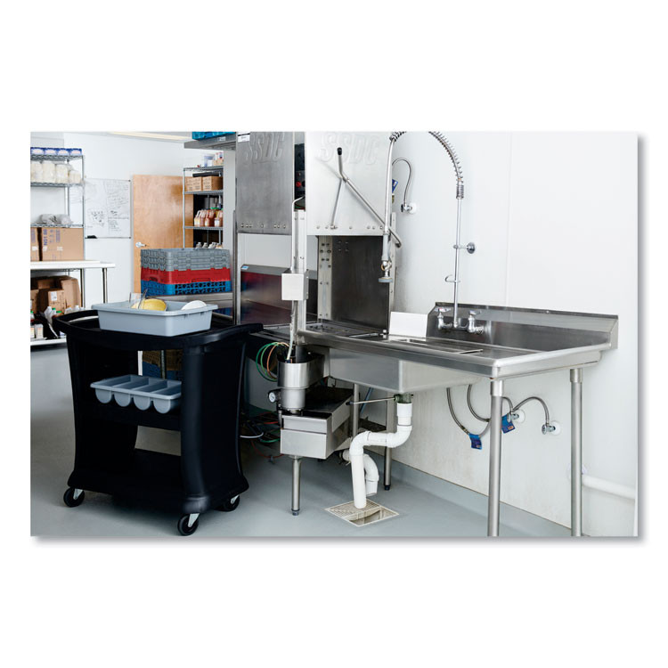 RUBBERMAID COMMERCIAL PROD. 3362 GRA Cutlery Bin, 4 Compartments, 11.5 x 21.25 x 3.75, Plastic, Gray