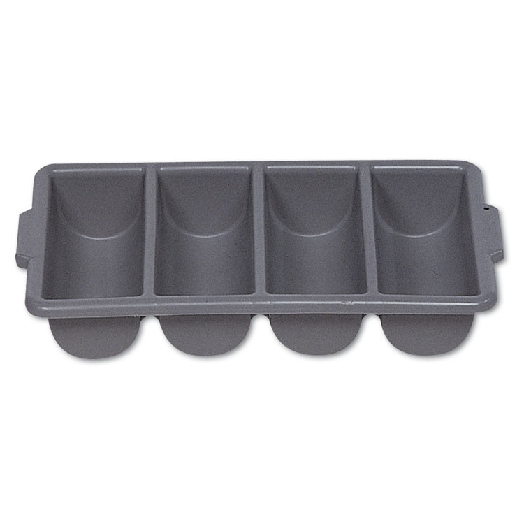 RUBBERMAID COMMERCIAL PROD. 3362 GRA Cutlery Bin, 4 Compartments, 11.5 x 21.25 x 3.75, Plastic, Gray