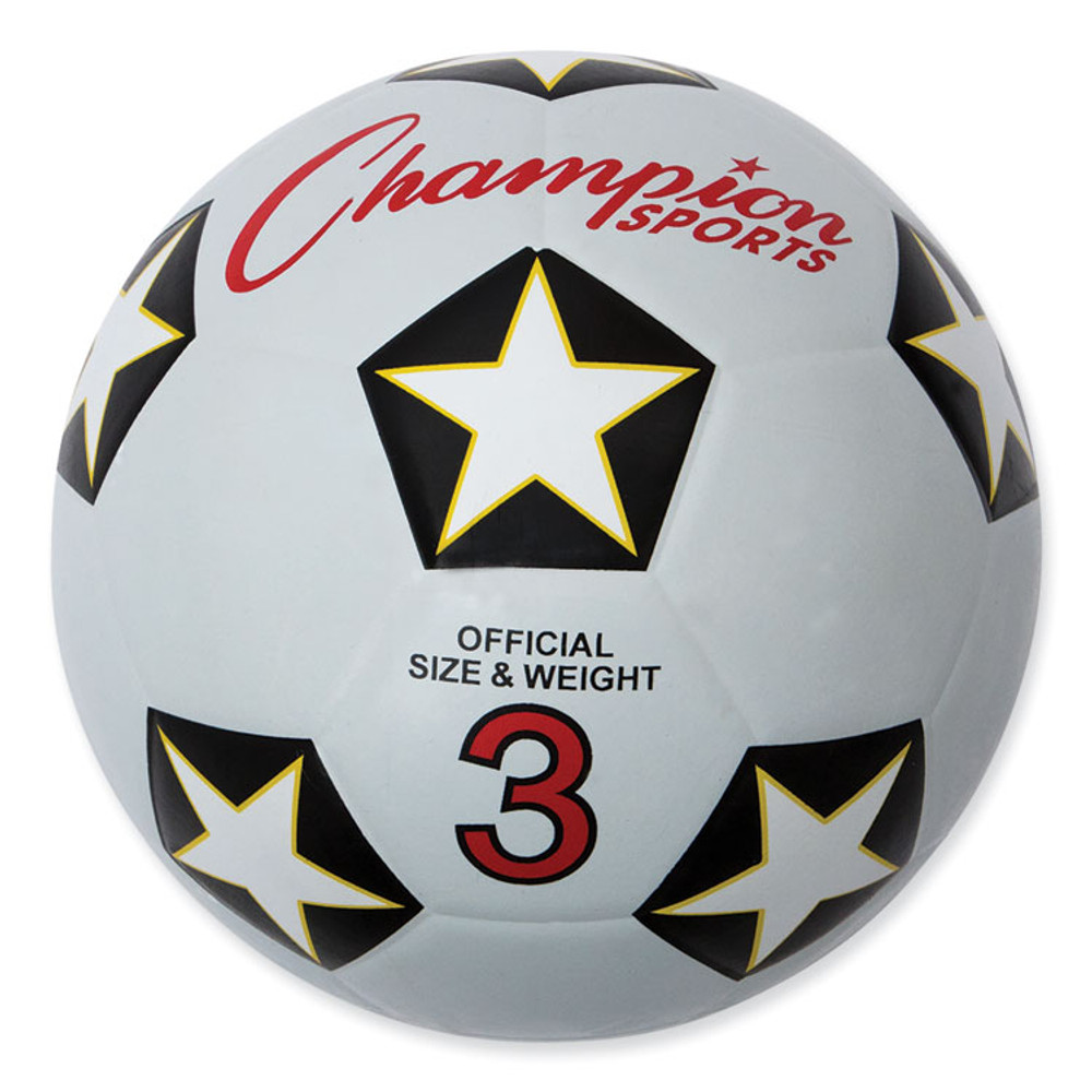 CHAMPION SPORT Sports SRB3 Rubber Sports Ball, Soccer, No. 3 Size, White/Black