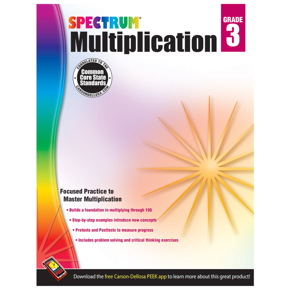 CARSON-DELLOSA PUBLISHING LLC Carson-Dellosa 704507  Spectrum Math Workbook, Multiplication, Grade 3