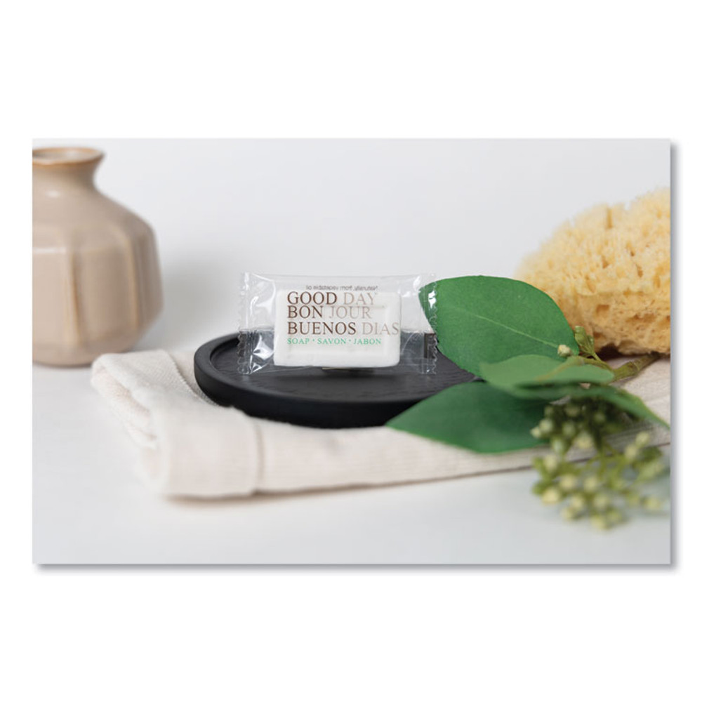 TRANSMACRO AMENITIES Good Day™ 390050A Amenity Bar Soap, Pleasant Scent, # 1/2, Individually Wrapped Bar, 1,000/Carton