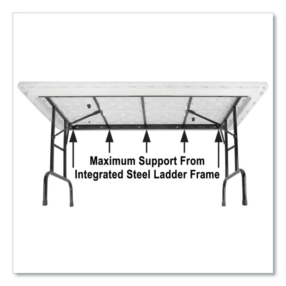 CORRELL, INC. RA2448234P Adjustable Folding Table, Rectangular, 48" x 24" x 22" to 32", Gray Granite Top, Black Legs, 4/Pallet