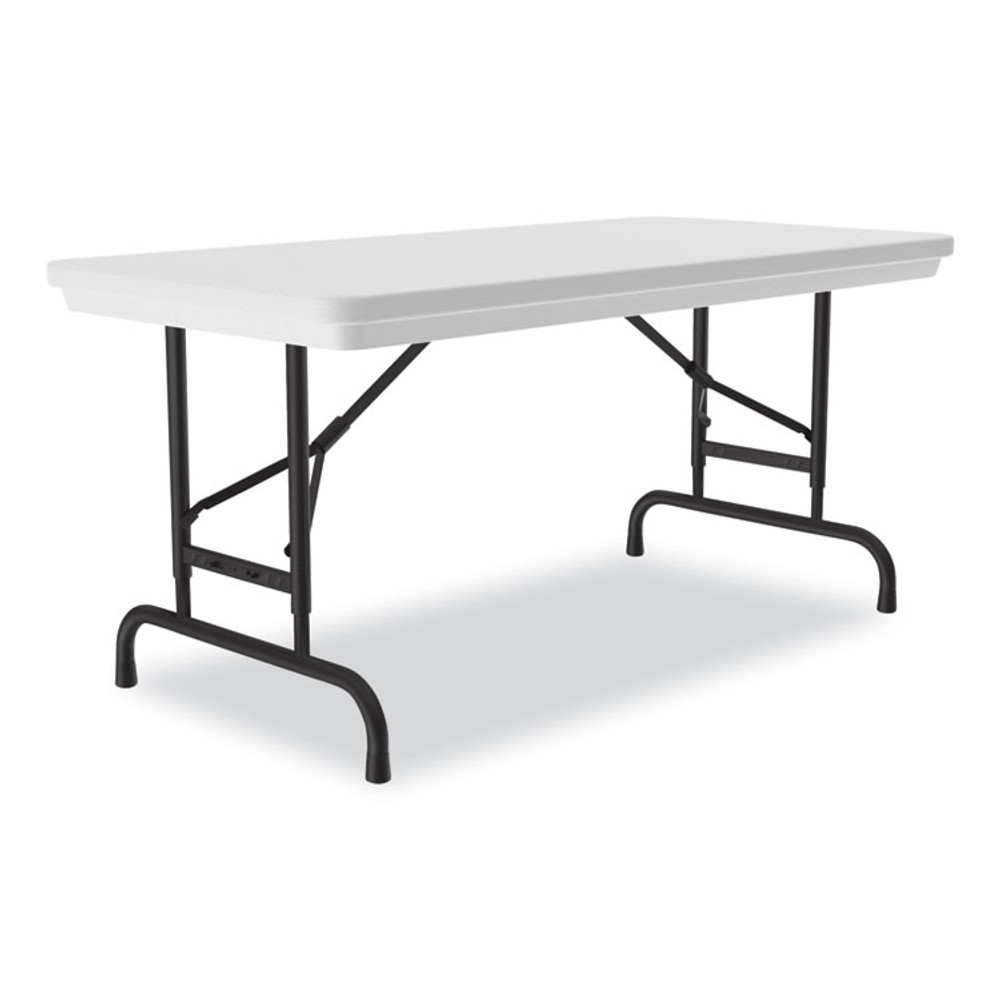 CORRELL, INC. RA2448234P Adjustable Folding Table, Rectangular, 48" x 24" x 22" to 32", Gray Granite Top, Black Legs, 4/Pallet