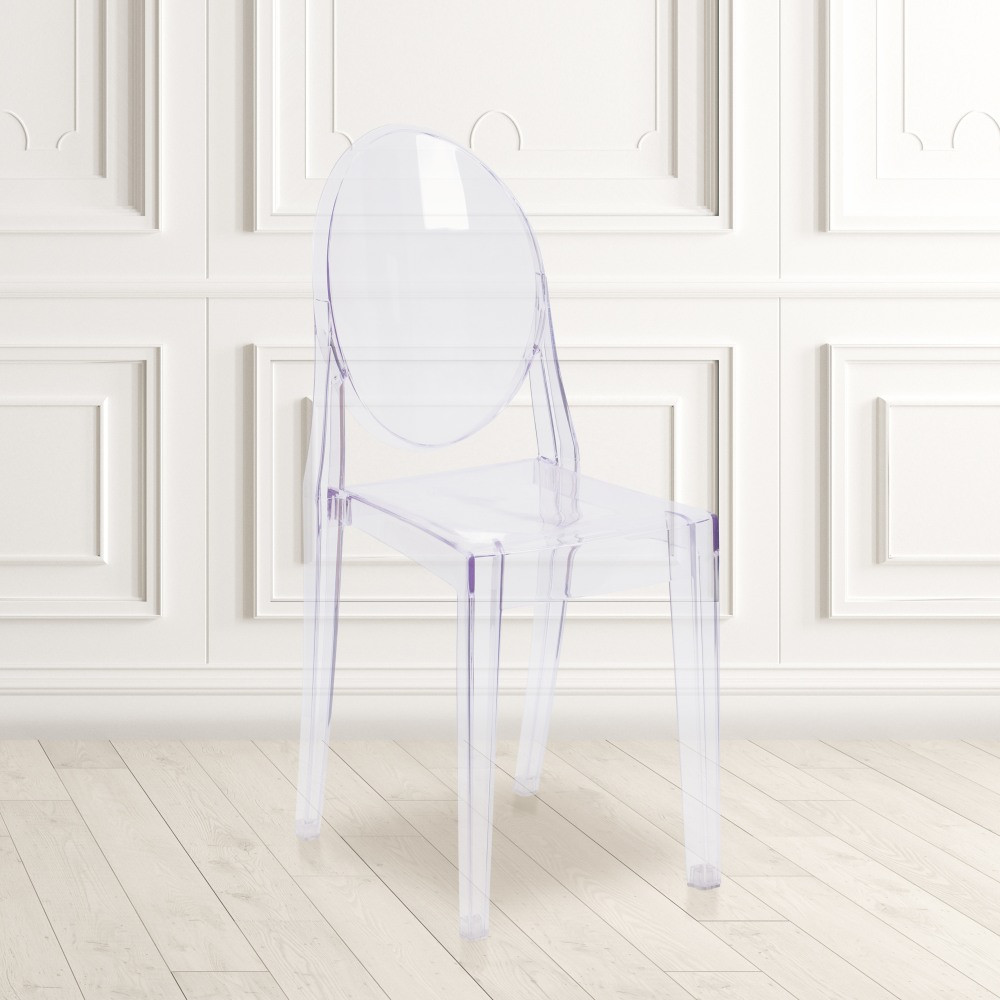 FLASH FURNITURE 4FH111APCCLR  Ghost Side Chairs, Clear, Set Of 4 Chairs