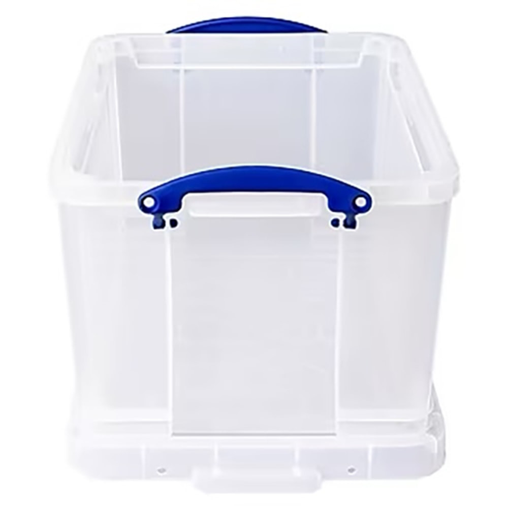 A Really Useful Box allows you to stack up equipment in the garage when the season changes and keep items secure until next year. These sturdy, secure clear plastic storage boxes can be stacked to help maximize floor space and keep the garage functional year-round.  Snap-down buckle keeps items secure.  Really Useful Boxes plastic storage boxes feature attached handles for easy carrying.  Choose a 32-liter Really Useful box to store plenty of items.