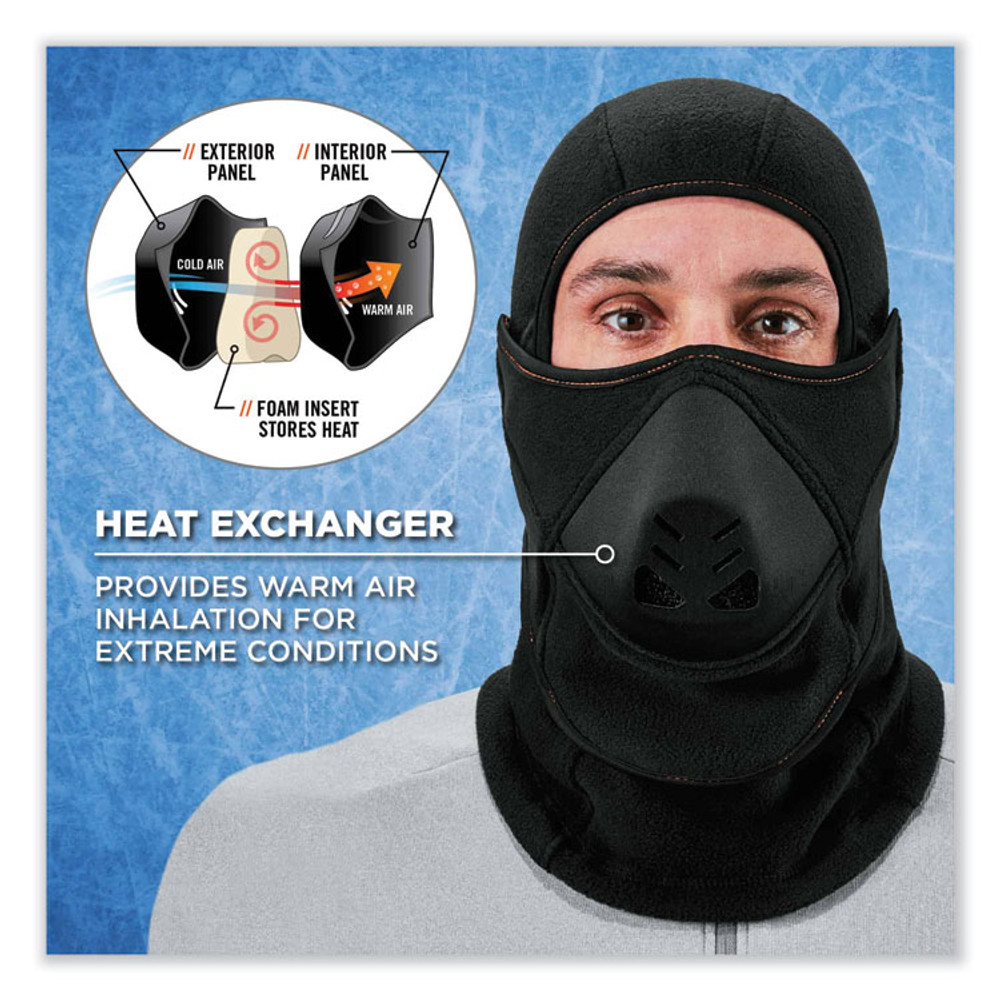 TENACIOUS HOLDINGS, INC. ergodyne® 16971 N-Ferno 6970 Extreme Hot Rox Balaclava Face Mask, Polyester/Spandex, One Size Fits Most, Black