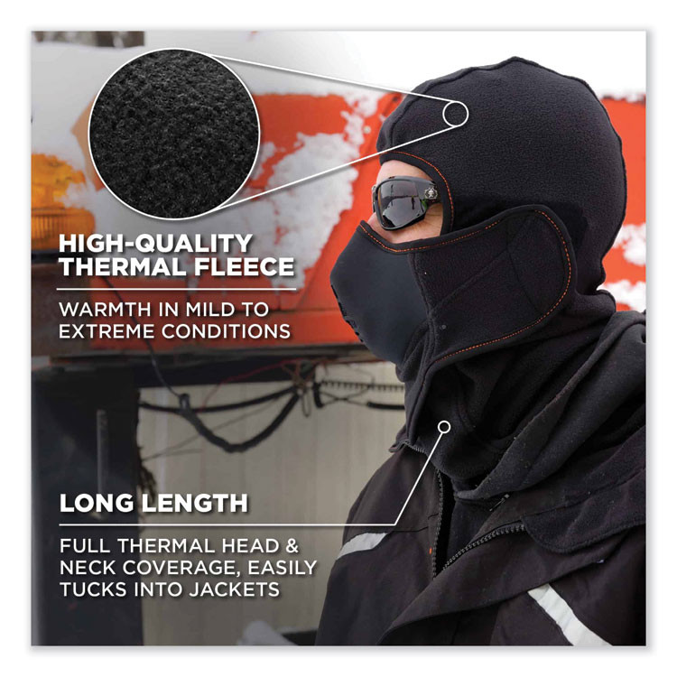 TENACIOUS HOLDINGS, INC. ergodyne® 16971 N-Ferno 6970 Extreme Hot Rox Balaclava Face Mask, Polyester/Spandex, One Size Fits Most, Black
