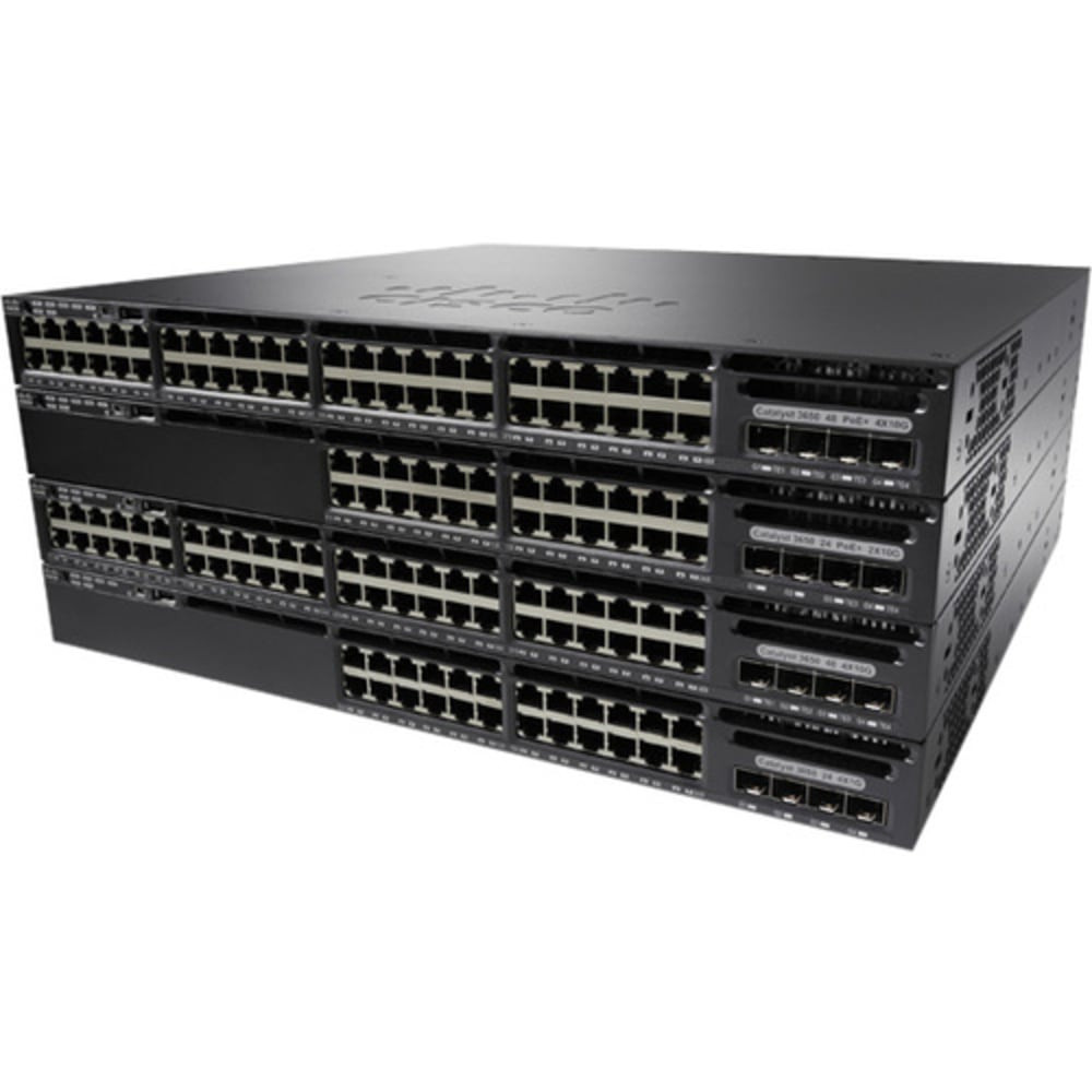 CISCO WS-C3650-48PQ-S  Catalyst 3650-48P Layer 3 Switch - 48 Ports - Manageable - 10/100/1000Base-T - 4 Layer Supported - 1U High - Rack-mountable, Desktop - Lifetime Limited Warranty