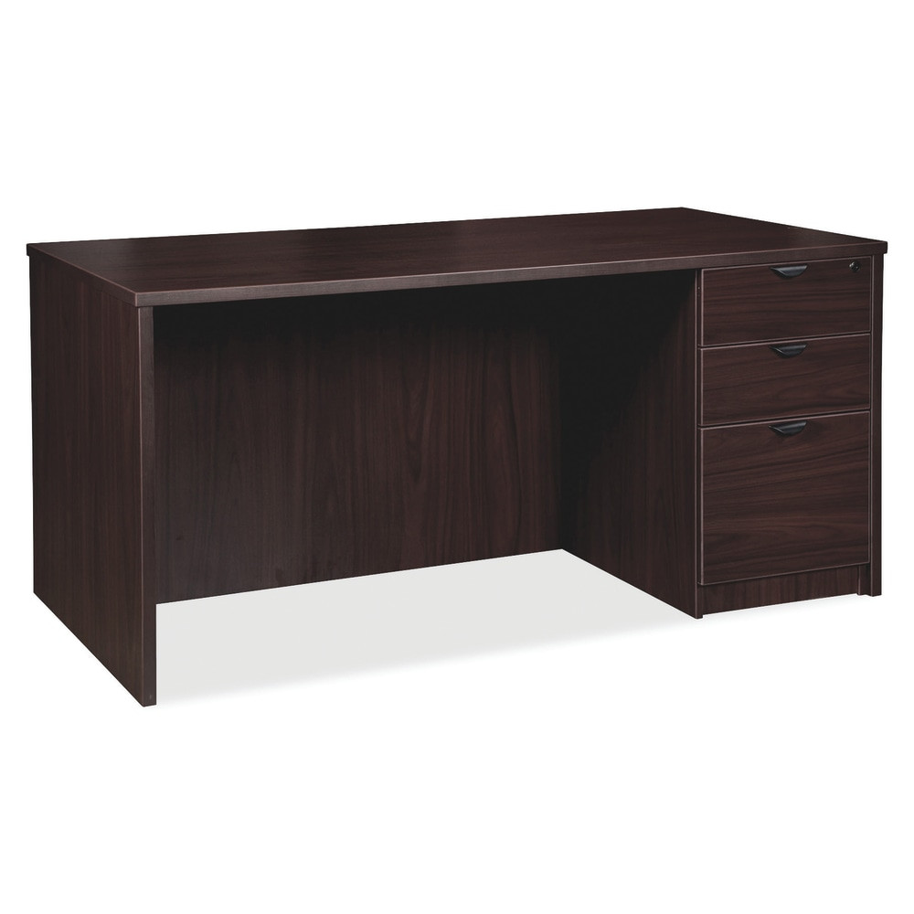 SP RICHARDS LLRPD3066RSPES Lorell Prominence 2.0 66inW Right-Pedestal Computer Desk, Espresso