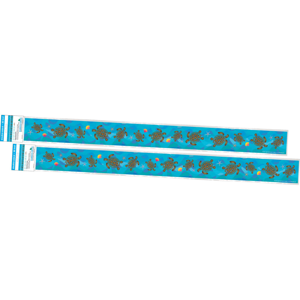 BARKER CREEK PUBLISHING, INC. Barker Creek 4306  Double-Sided Straight-Edge Border Strips, Kai Ola Sea Turtles, 3in x 35in, Set Of 24 Strips