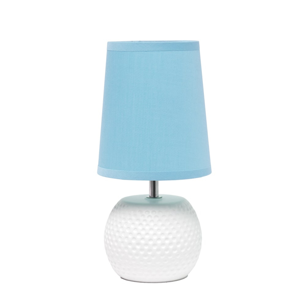 ALL THE RAGES INC Simple Designs LT2084-BLU  Studded Texture Ceramic Table Lamp, 11-3/8inH, Blue Shade/White Base