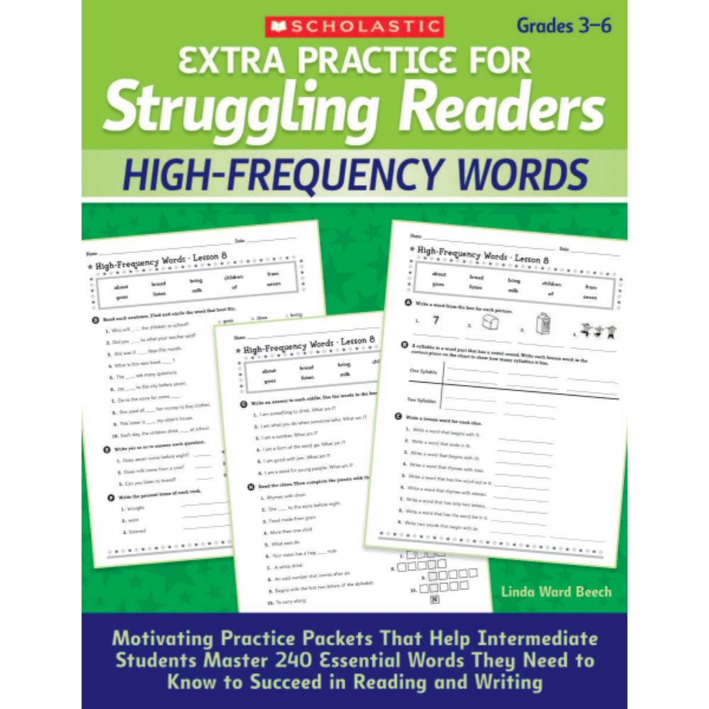 A great resource for struggling readers  Perfect for independent practice!  Practice pages help readers review and learn.  Learn common tricky words. Including "which", "listen", "enough", and "answer" that arenT easily decoded and donT follow the usual sound-spelling relationships.  Improve reading fluency and comprehension. When students can identify high-frequency words quickly and accurately they develop automatic recognition of other words and become more fluent readers.