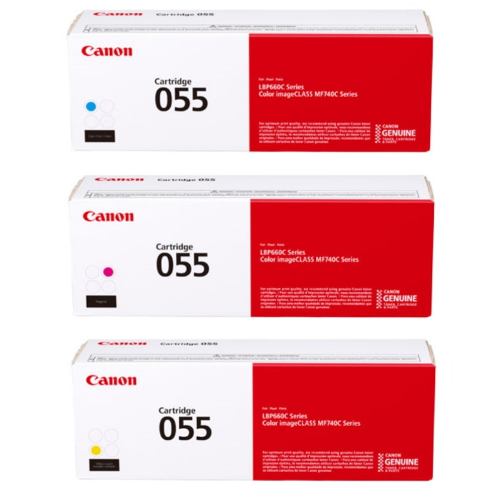 DRAGON TREE DISTRIBUTORS CRG055CMY-OD Canon 055 Cyan, Magenta, Yellow Toner Cartridges Combo, Pack Of 3, 3015C001,3014C001,3013C001