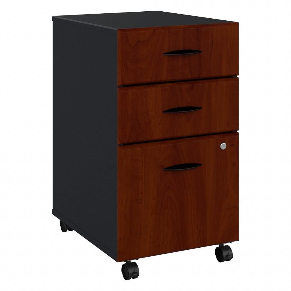 BUSH INDUSTRIES INC. Bush Business Furniture WC94453SUIR  Office Advantage 21inD Vertical 3-Drawer Mobile File Vertical File Cabinet, Hansen Cherry/Galaxy, Delivery