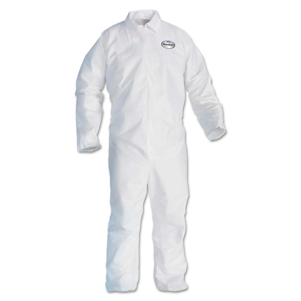 KIMBERLY CLARK Kimberly-Clark Professional 49006  KleenGuard A20 Microforce Particle Protection Coveralls, No Elastic, Zipper Front, 3XL, White, Pack Of 20 Coveralls