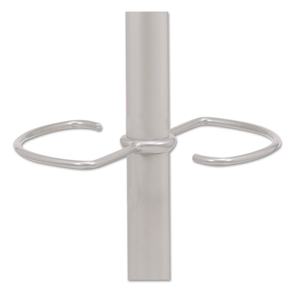 ALBA PMWAVE Wavy Coat Tree, Six Hangers/Two Knobs/Four Hooks, 18.88w x 14d x 68.5h, Silver/Wood