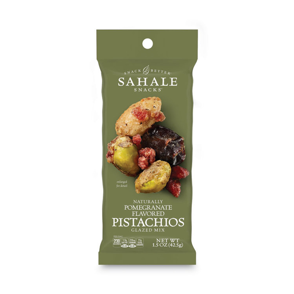 J.M. SMUCKER CO. Sahale Snacks® 00019 Glazed Mixes, Pomegranate Pistachio Almond, 1.5 oz Pouch, 18/Carton