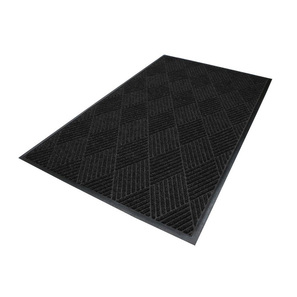 M+A MATTING 22957046070  Waterhog Max Diamond Classic Floor Mat, 4ftH x 6ftW, Black Smoke