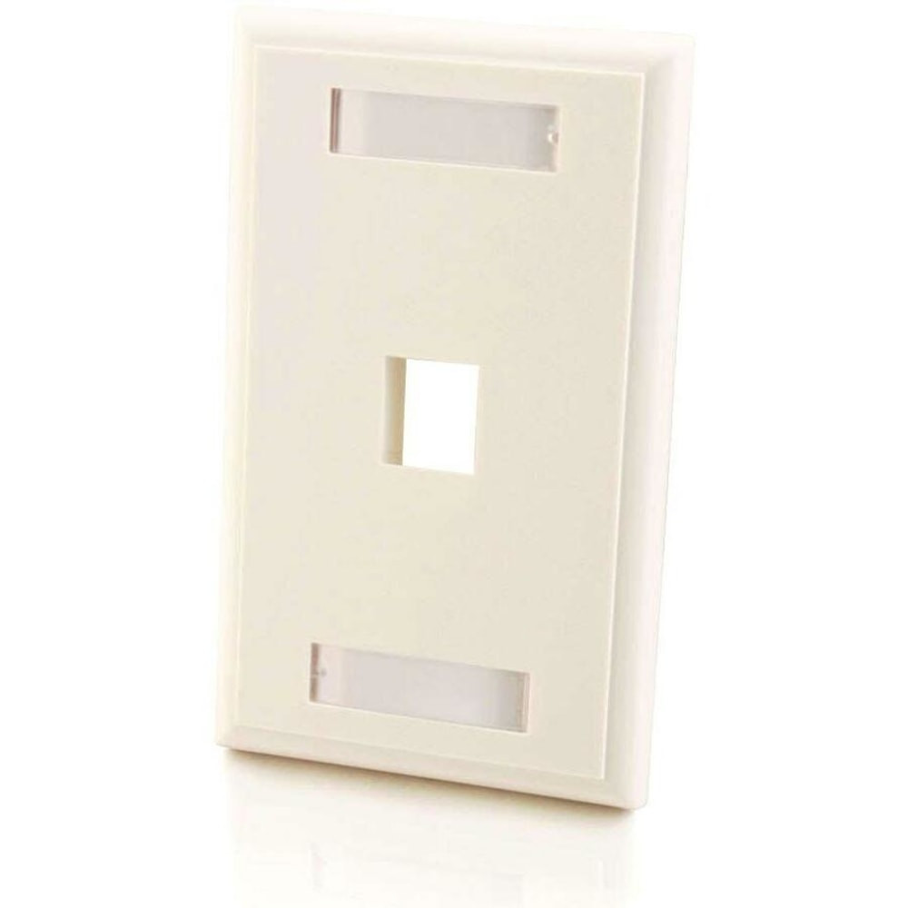 LASTAR INC. C2G 03410  1-Port Single Gang Multimedia Keystone Wall Plate - White - 1 x Socket(s) - White
