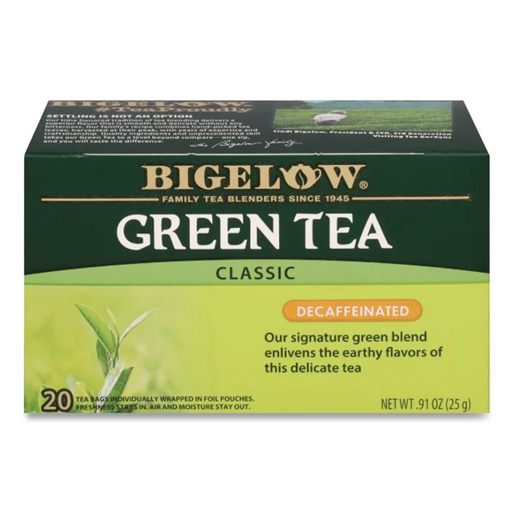 KEURIG DR PEPPER Bigelow® 10347 Decaffeinated Green Tea, Green Decaf, 0.34 lbs, 28/Box